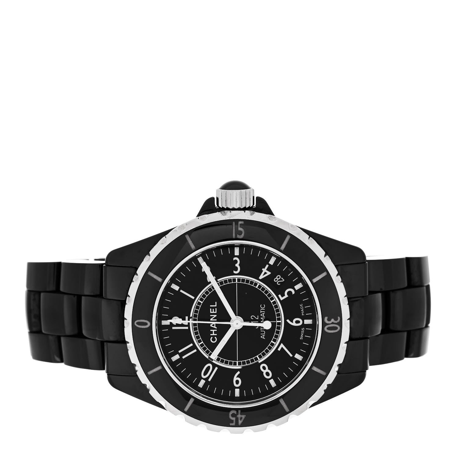 Chanel Stainless Steel Ceramic 38mm J12 Automatic Watch Black 2 of 4