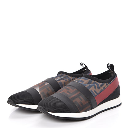 Fendi Technical Mesh Tulle Slip On Sneaker 37.5 Red Tobacco 3 of 7