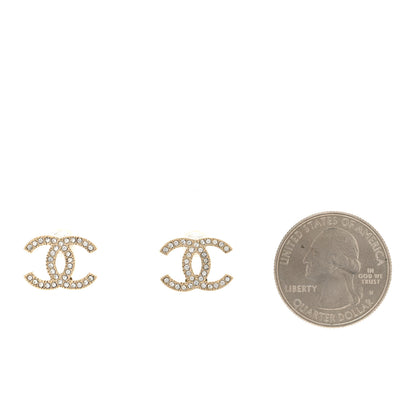 Chanel Crystal CC Earrings Light Gold 2 of 4