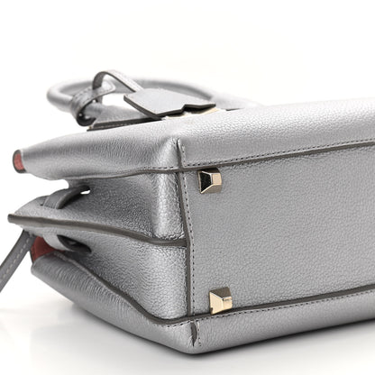 MCM Metallic Grained Calfskin Mini Milla Tote Spike Silver 9 of 12