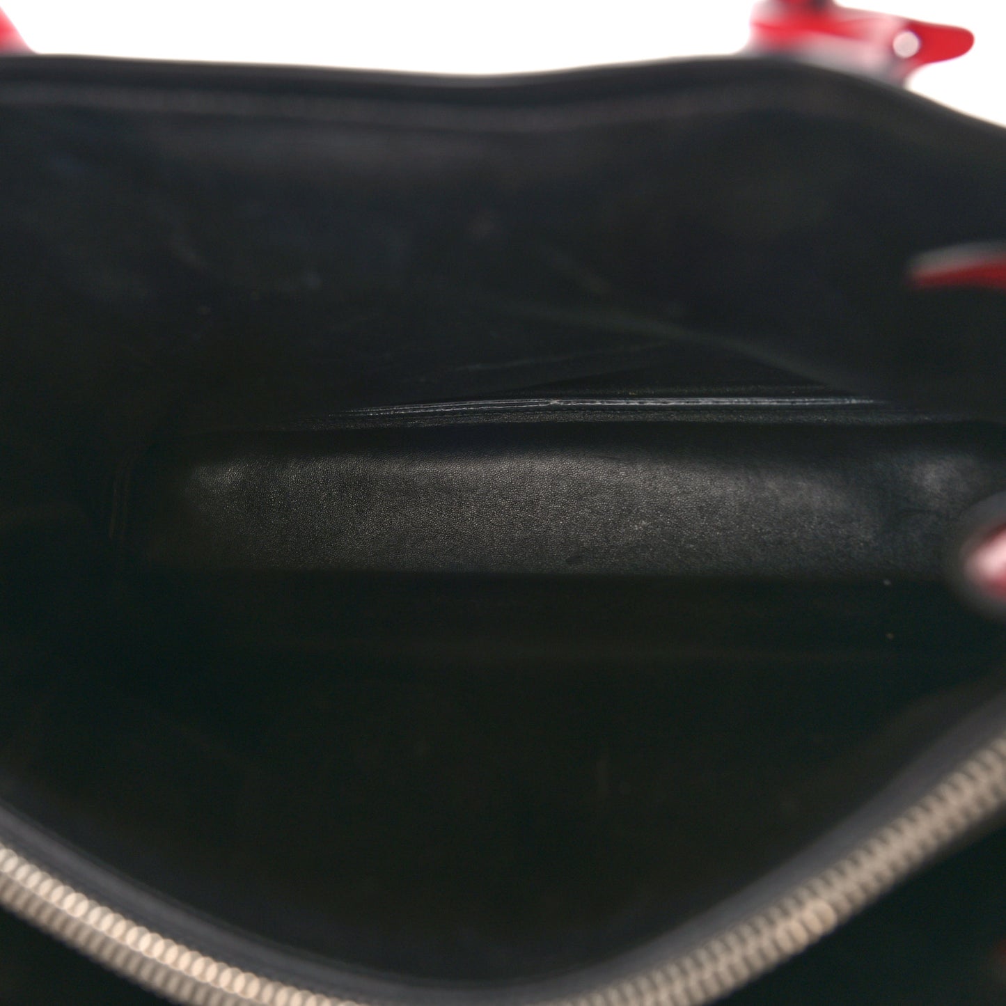 Soft Calfskin Ribbon Tote Rosso Black