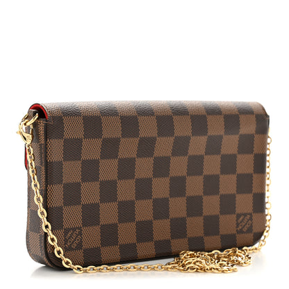Louis Vuitton Damier Ebene Pochette Felicie Chain Wallet 3 of 11