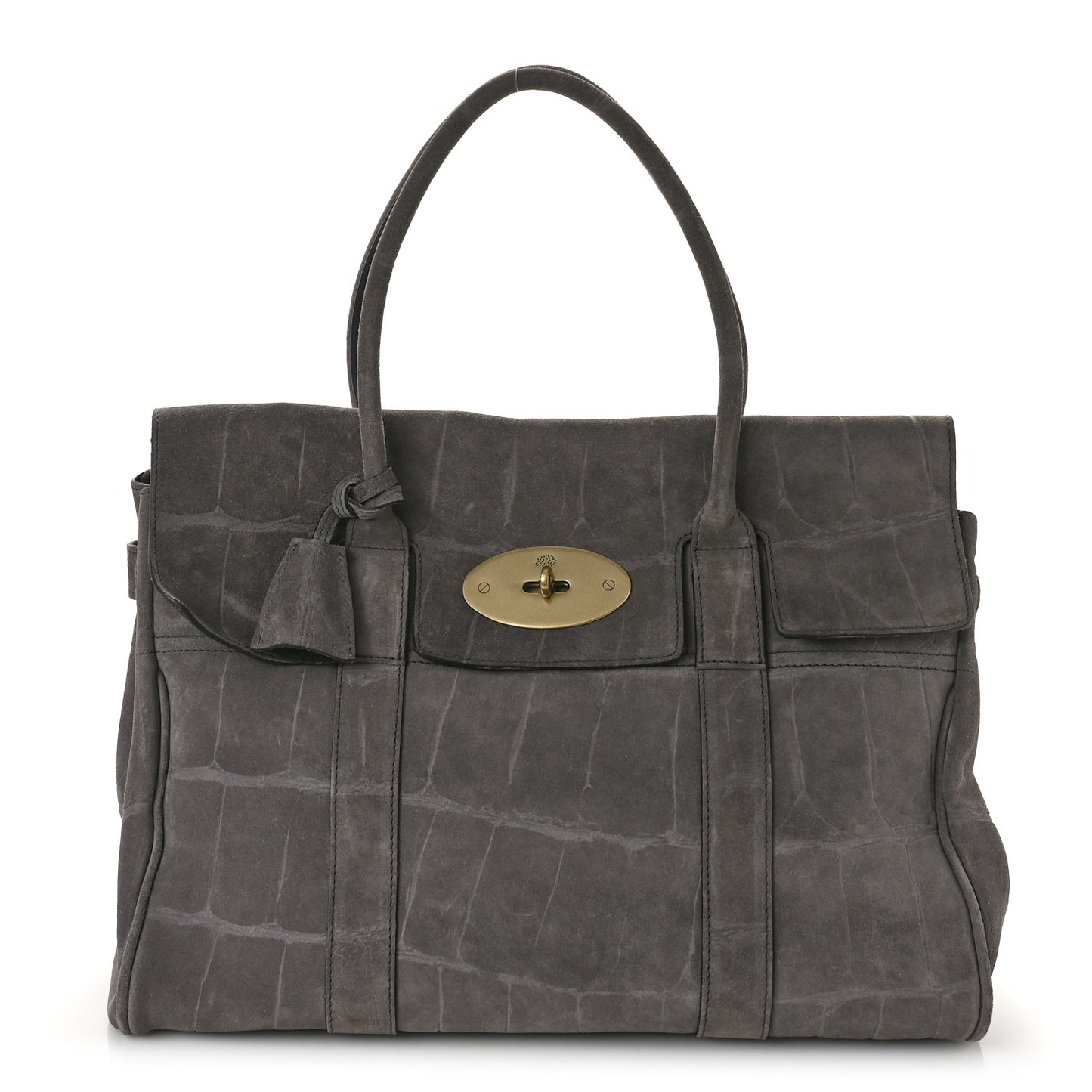 Suede Crocodile Embossed Bayswater Grey