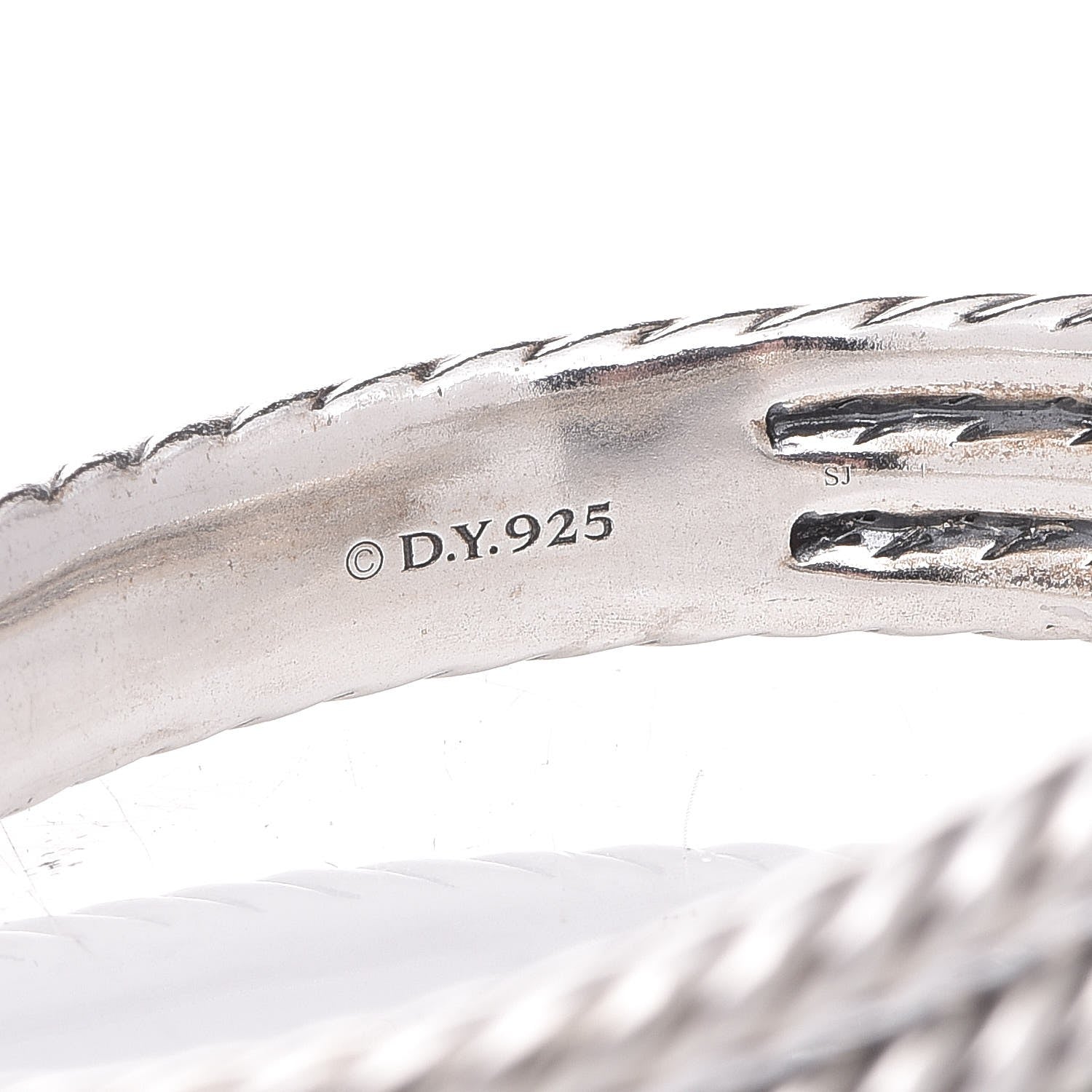 David Yurman Sterling Silver Diamond 3-Row Open Willow Bracelet 4 of 6