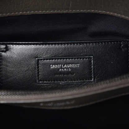 Saint Laurent Sheepskin Matelasse Chevron Monogram Large College Satchel Dark Anthracite 6 of 10