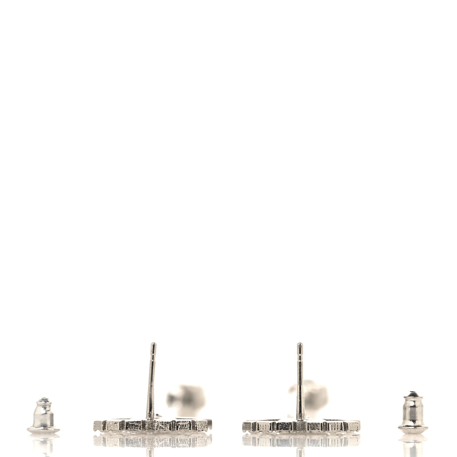 Chanel Metal Baguette Round Crystal CC Drop Long Earrings Silver 7 of 8