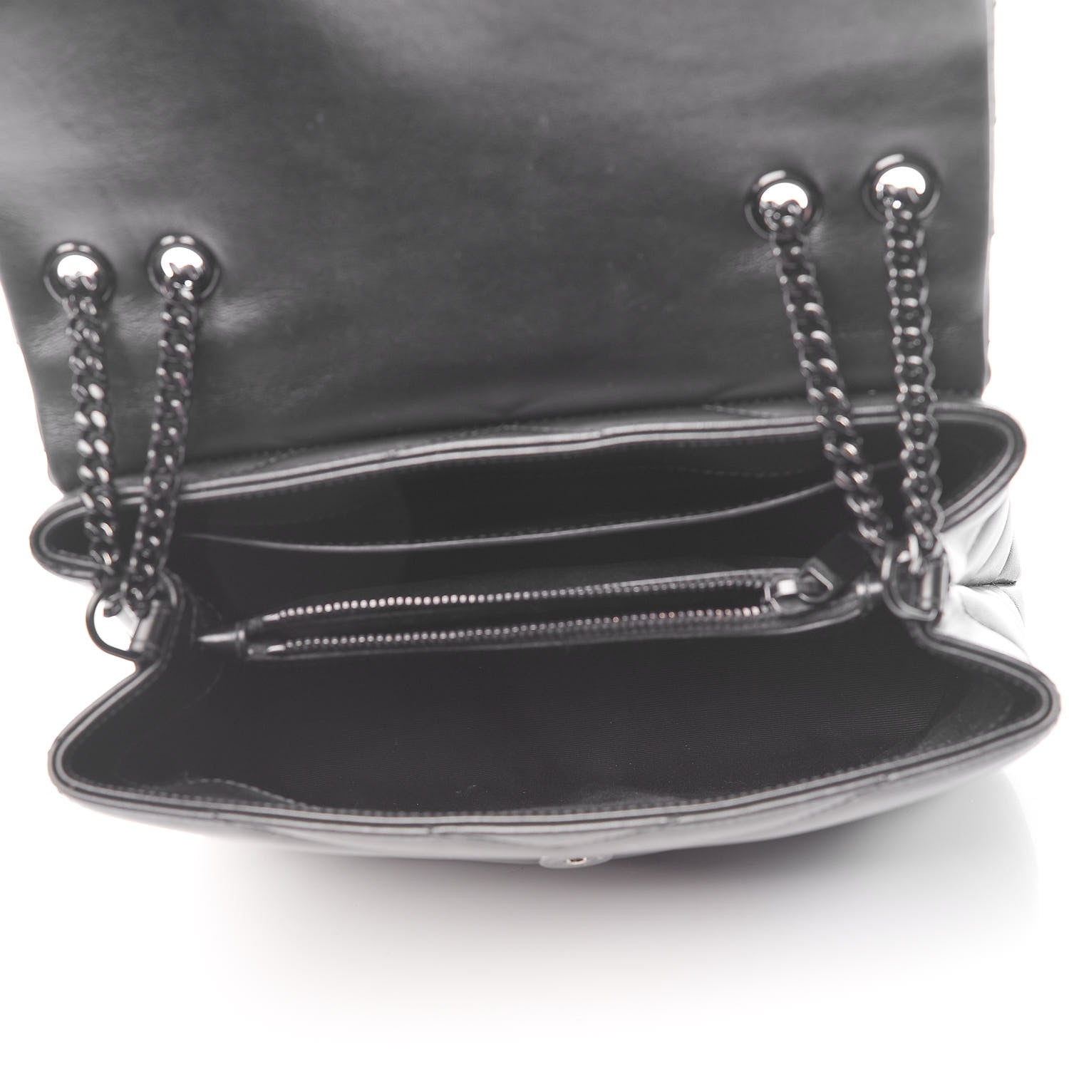 Saint Laurent Calfskin Y Quilted Monogram Small Loulou Chain Satchel Black 5 of 11