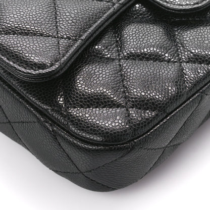 Chanel Caviar Quilted Flap Phone Holder With Chain Black 11 of 13
