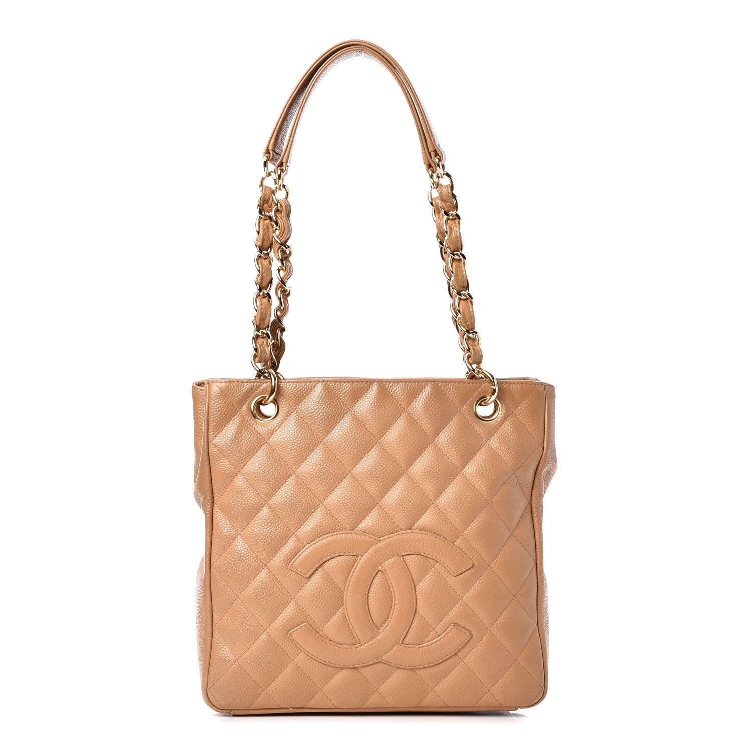 Chanel Caviar Quilted Petit Shopping Tote PST Beige 1 of 14