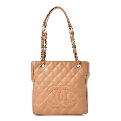 Chanel Caviar Quilted Petit Shopping Tote PST Beige 1 of 14