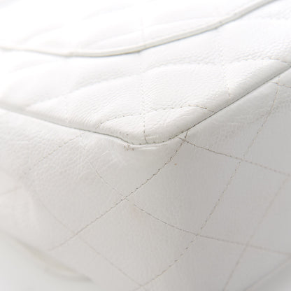 Chanel Caviar Quilted Jumbo Single Flap White 13 of 18