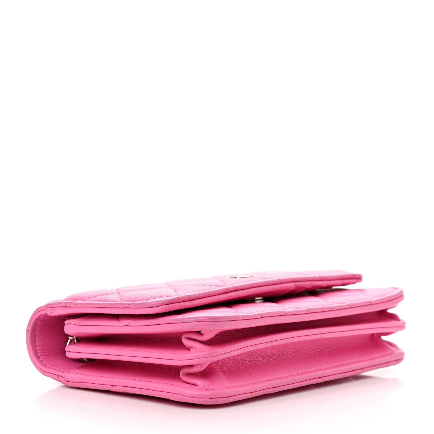Chanel Lambskin Quilted Mini Wallet On Chain WOC Pink 4 of 12