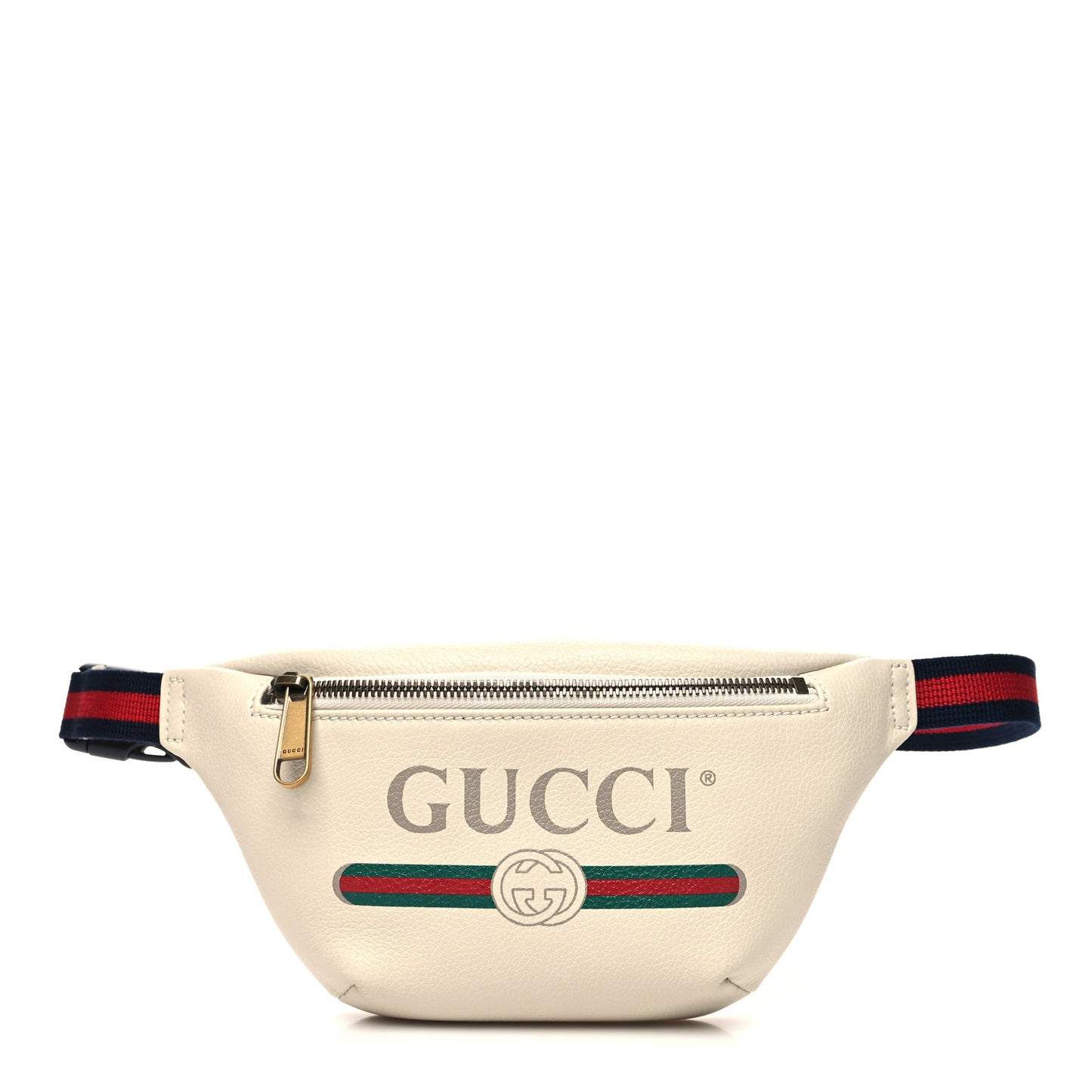 Grained Calfskin Small Logo Belt Bag White