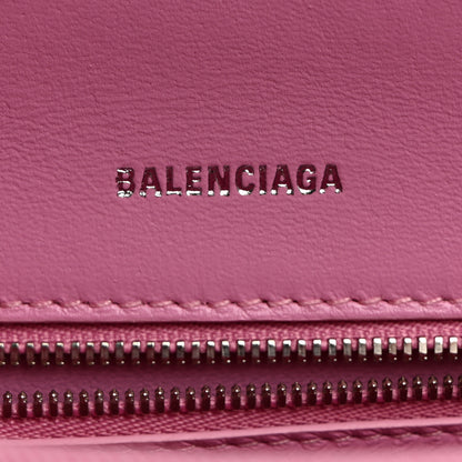 Balenciaga Washed Denim BB Monogram Hourglass Top Handle Bag Small Pink 6 of 12
