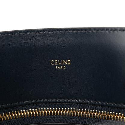 Celine Canvas Calfskin Logo Print Small Vertical Cabas Natural Navy 6 of 11