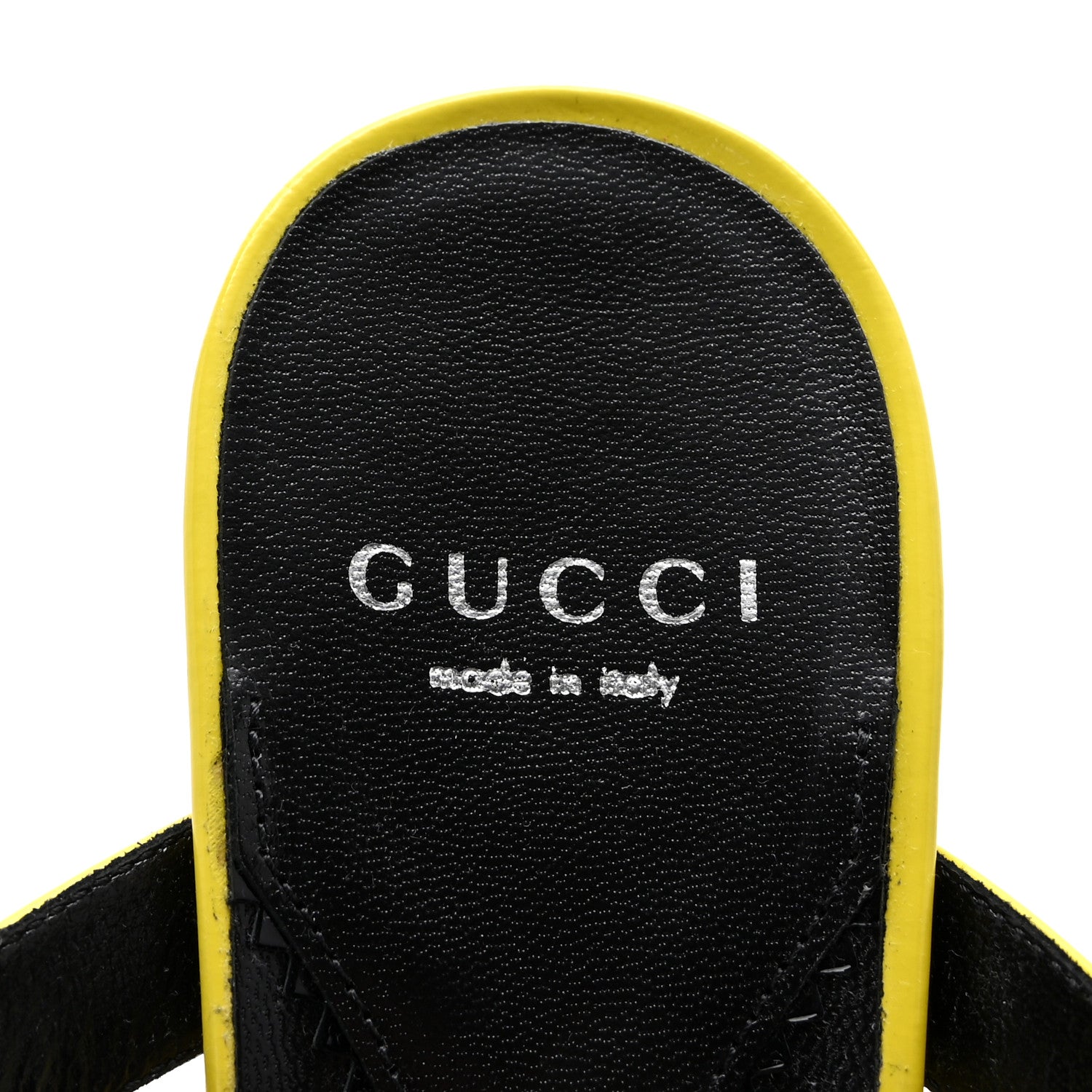 Gucci Patent Calfskin Horsebit Divine 75mm Slide Sandals 39.5 Acid Lime 8 of 9