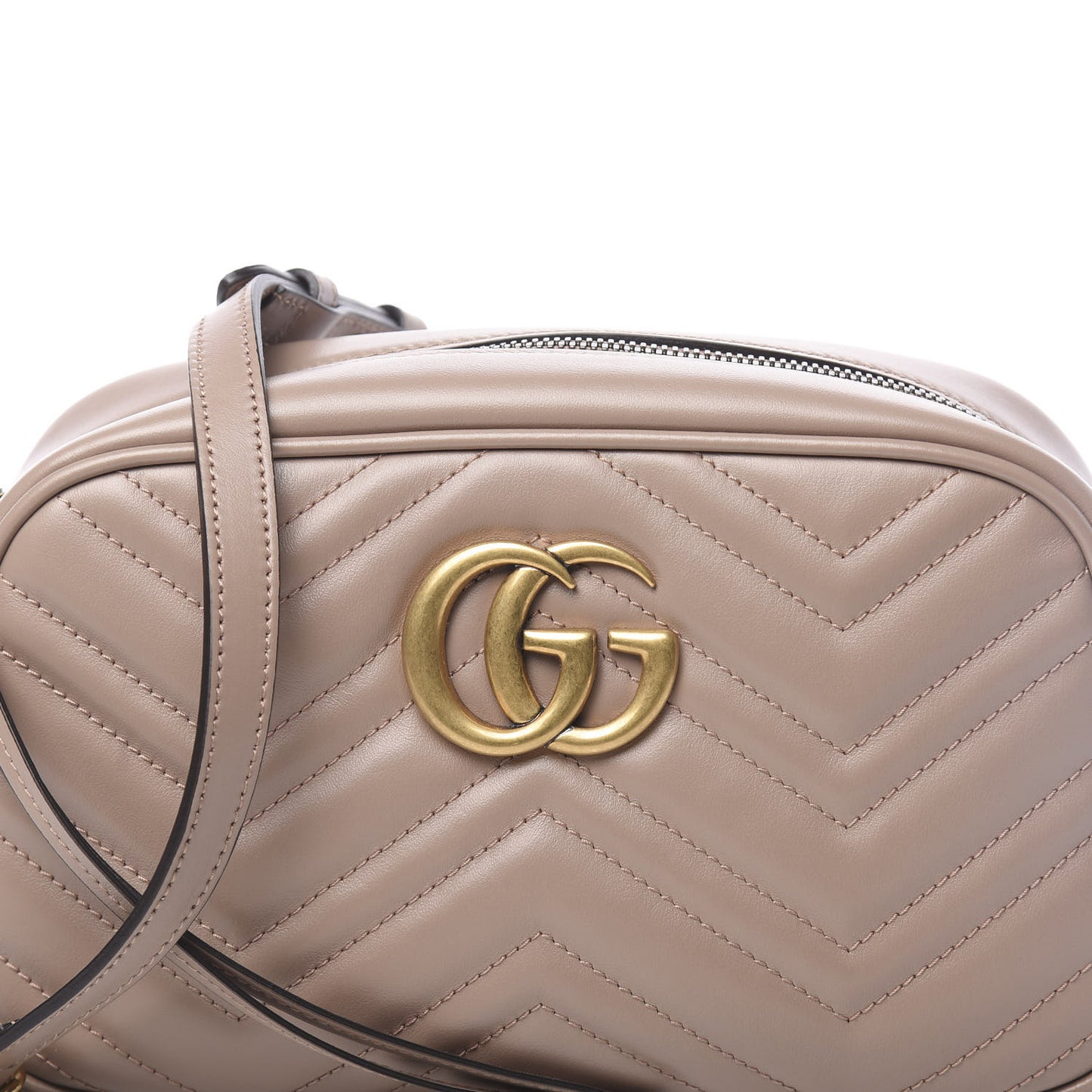 Calfskin Matelasse Small GG Marmont Chain Shoulder Bag Porcelain Rose