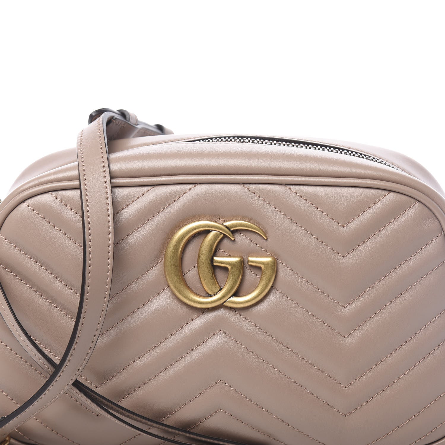 Gucci Calfskin Matelasse Small GG Marmont Chain Shoulder Bag Porcelain Rose 10 of 10
