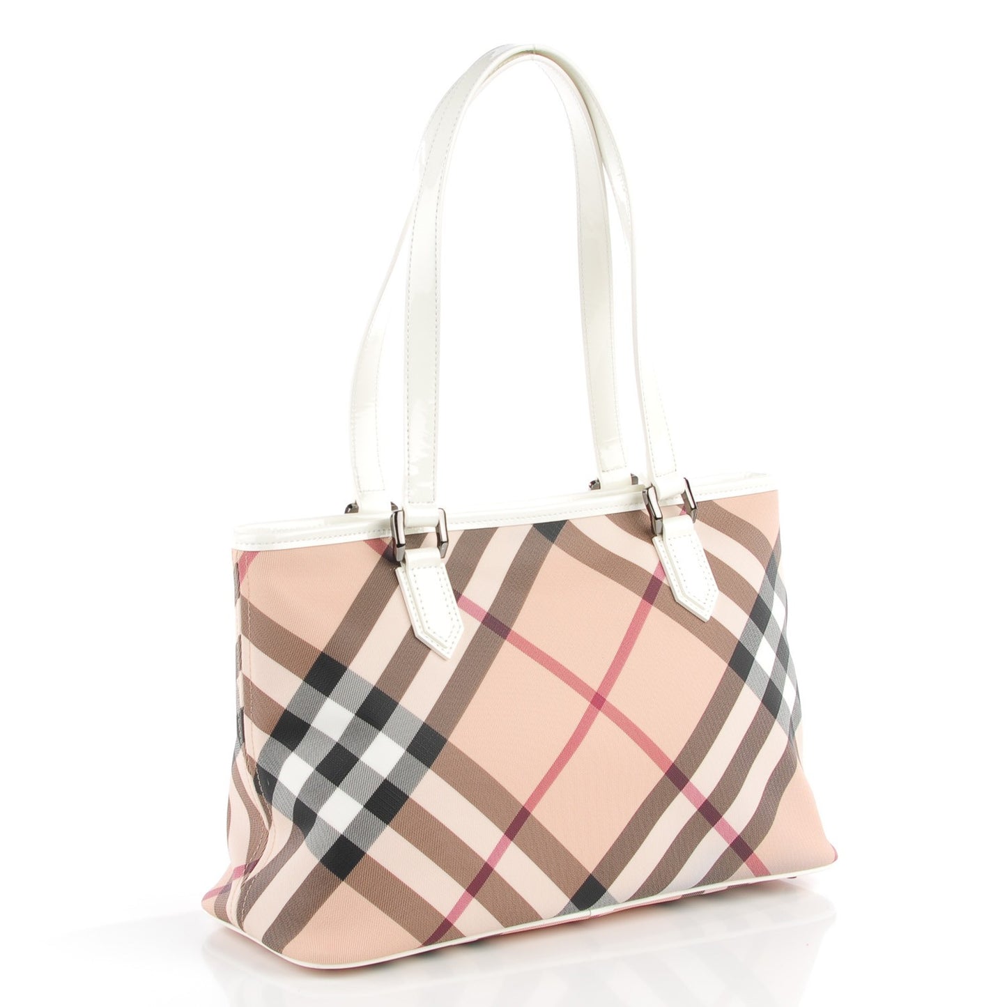 Nova Check Shopper Tote White