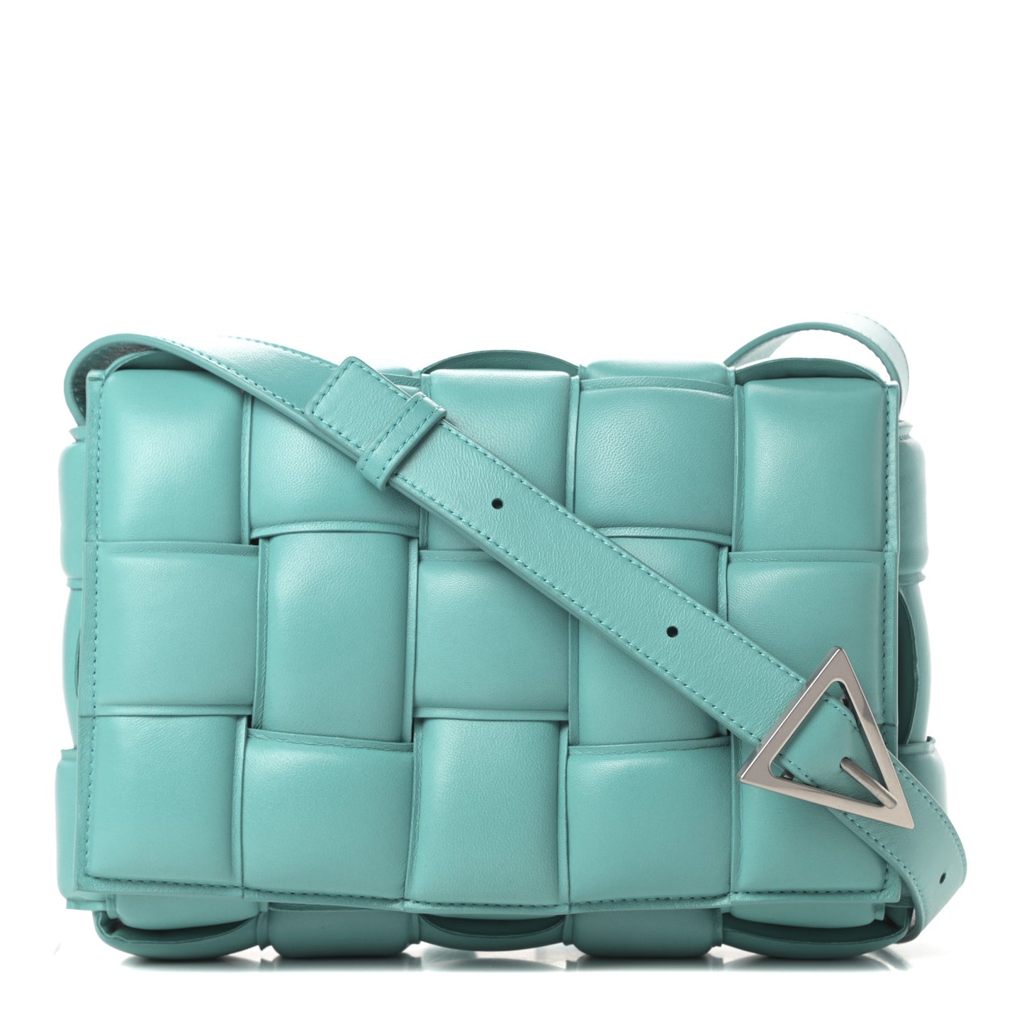 Nappa Maxi Intreccio Padded Cassette Crossbody Bag Spearmint