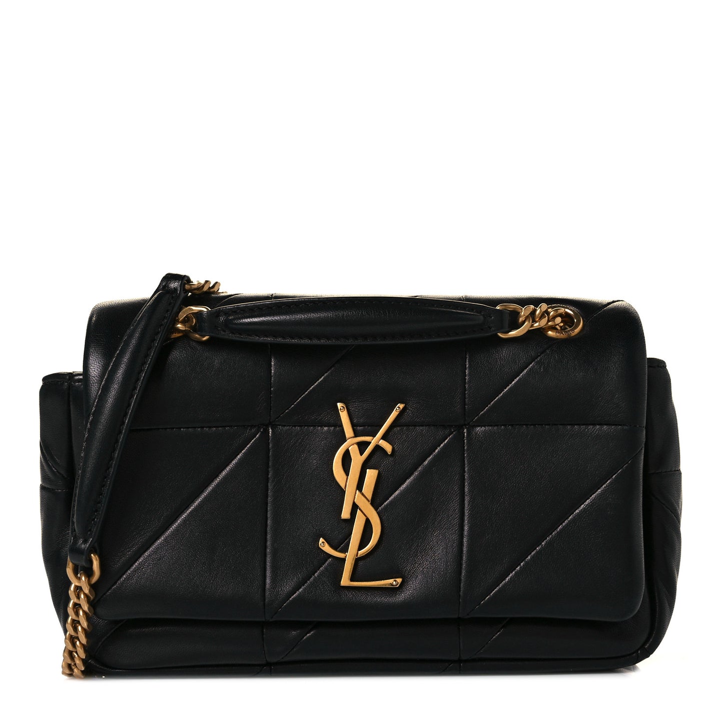Lambskin Patchwork Monogram Small Jamie Black