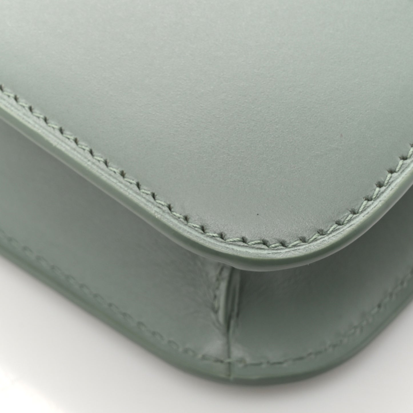 Smooth Calfskin Carre Satchel Vert Opaline