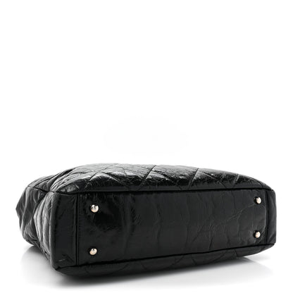 Chanel Glazed Calfskin Quilted Tweed Portobello Tote Black Red 4 of 16