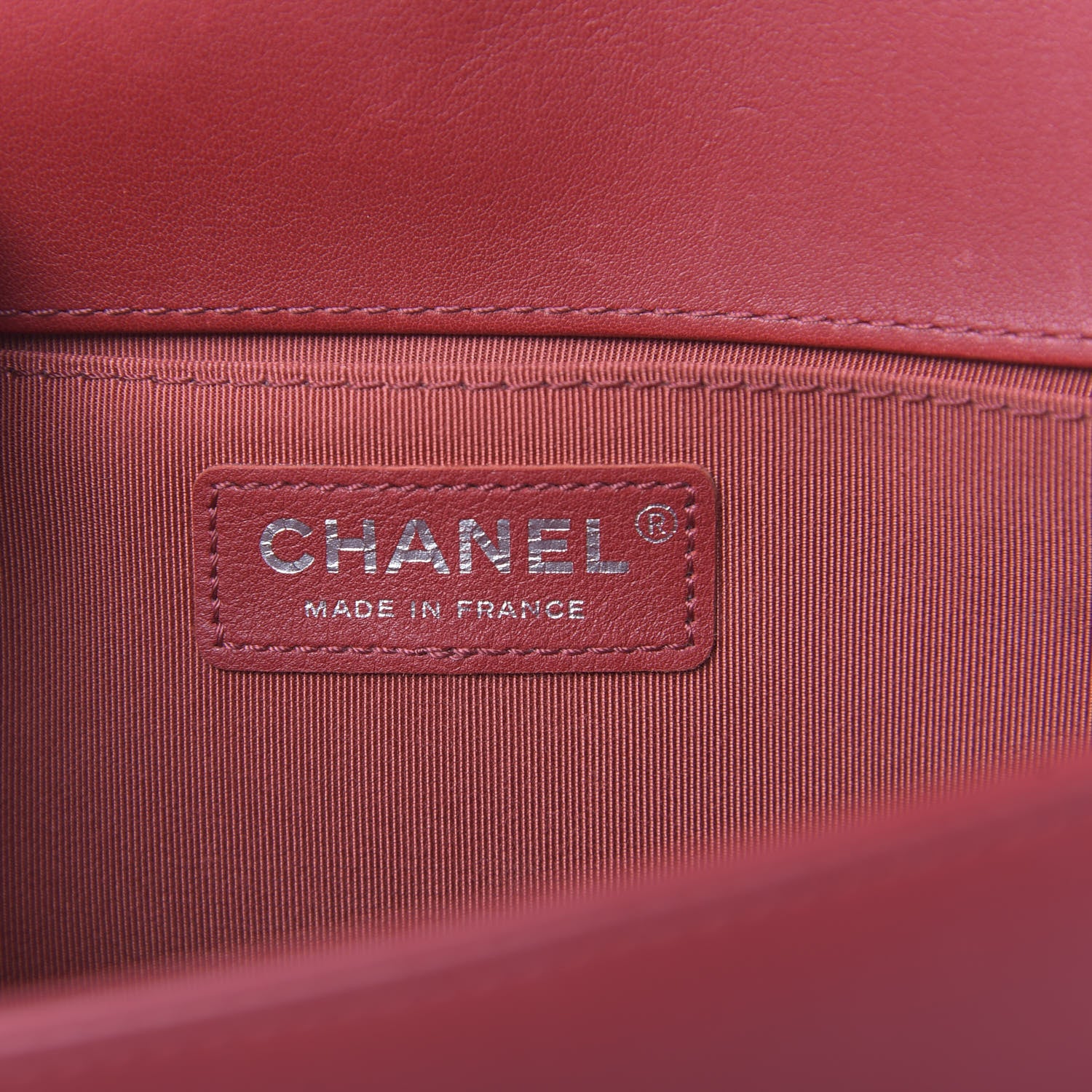 Chanel Lambskin Chevron Quilted Medium Boy Flap Dark Red 7 of 13