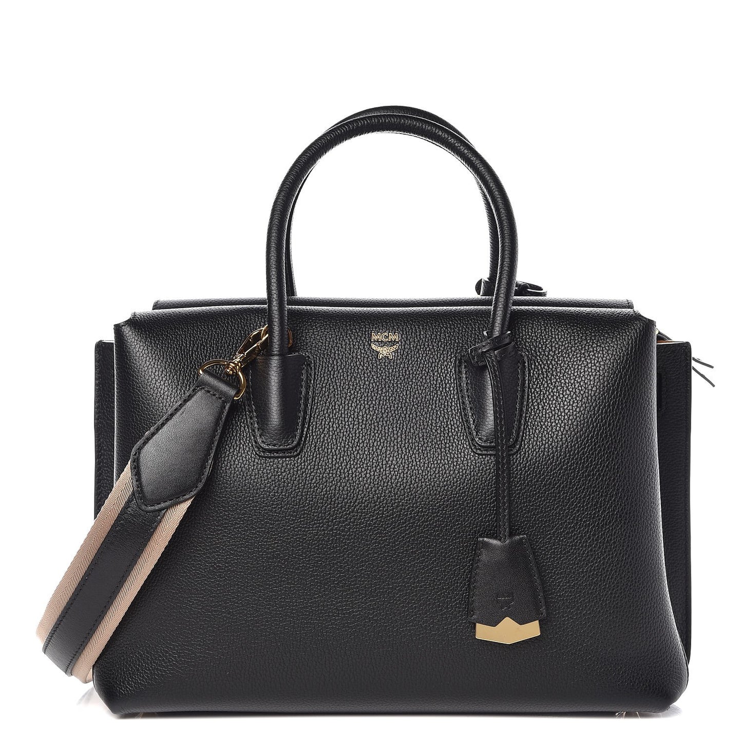 Grained Calfskin Medium Milla Tote Black