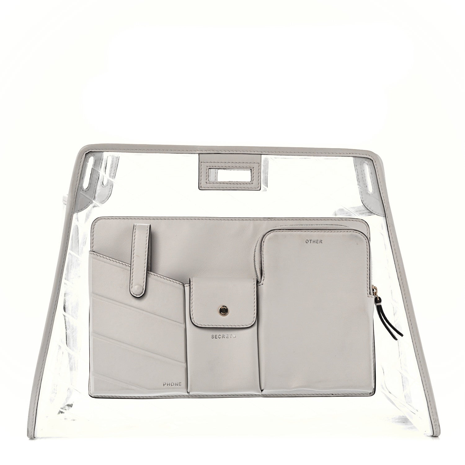 Fendi TPU Vitello Grace Pequin Pocket Medium Peekaboo Defender White 1 of 13