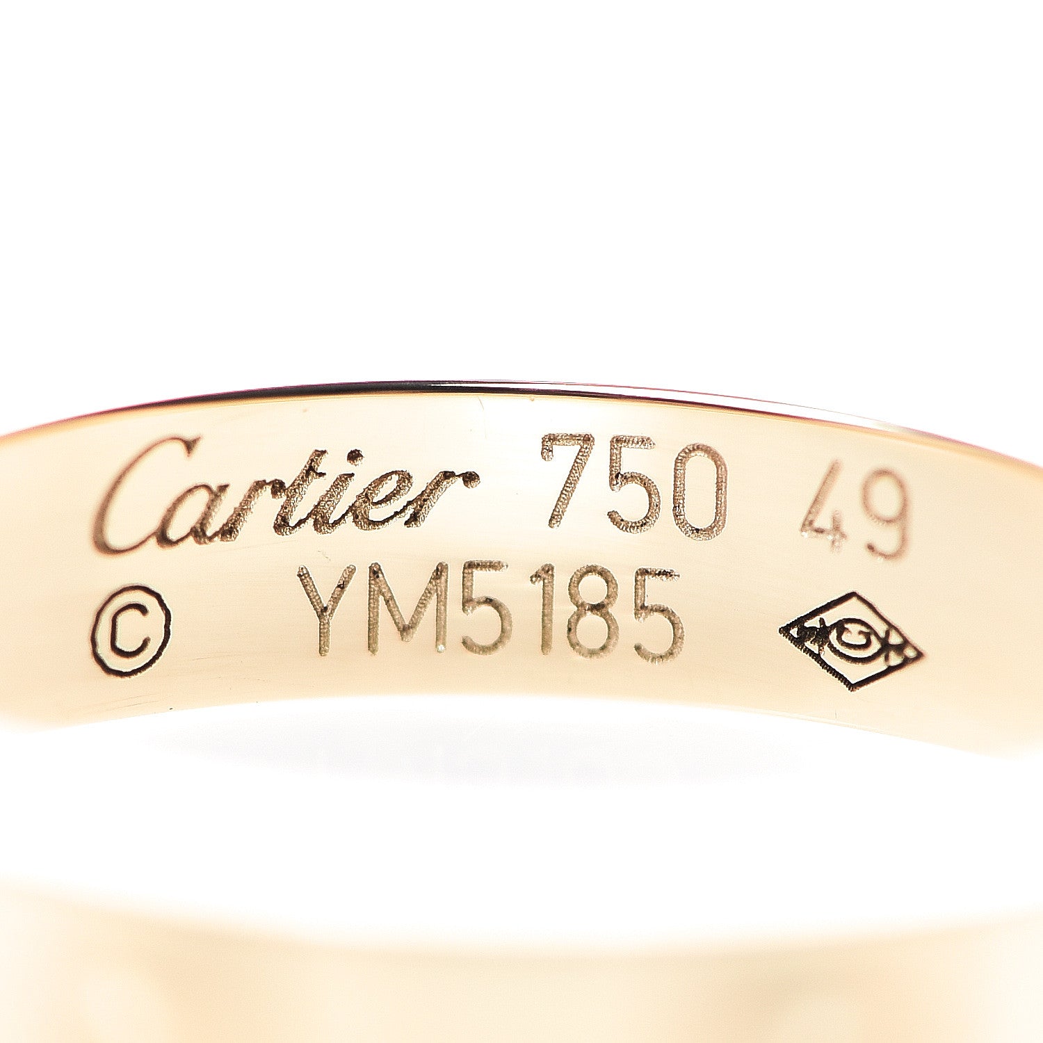 Cartier 18K Yellow Gold 3.5mm LOVE Wedding Band Ring 49 4.75 3 of 4