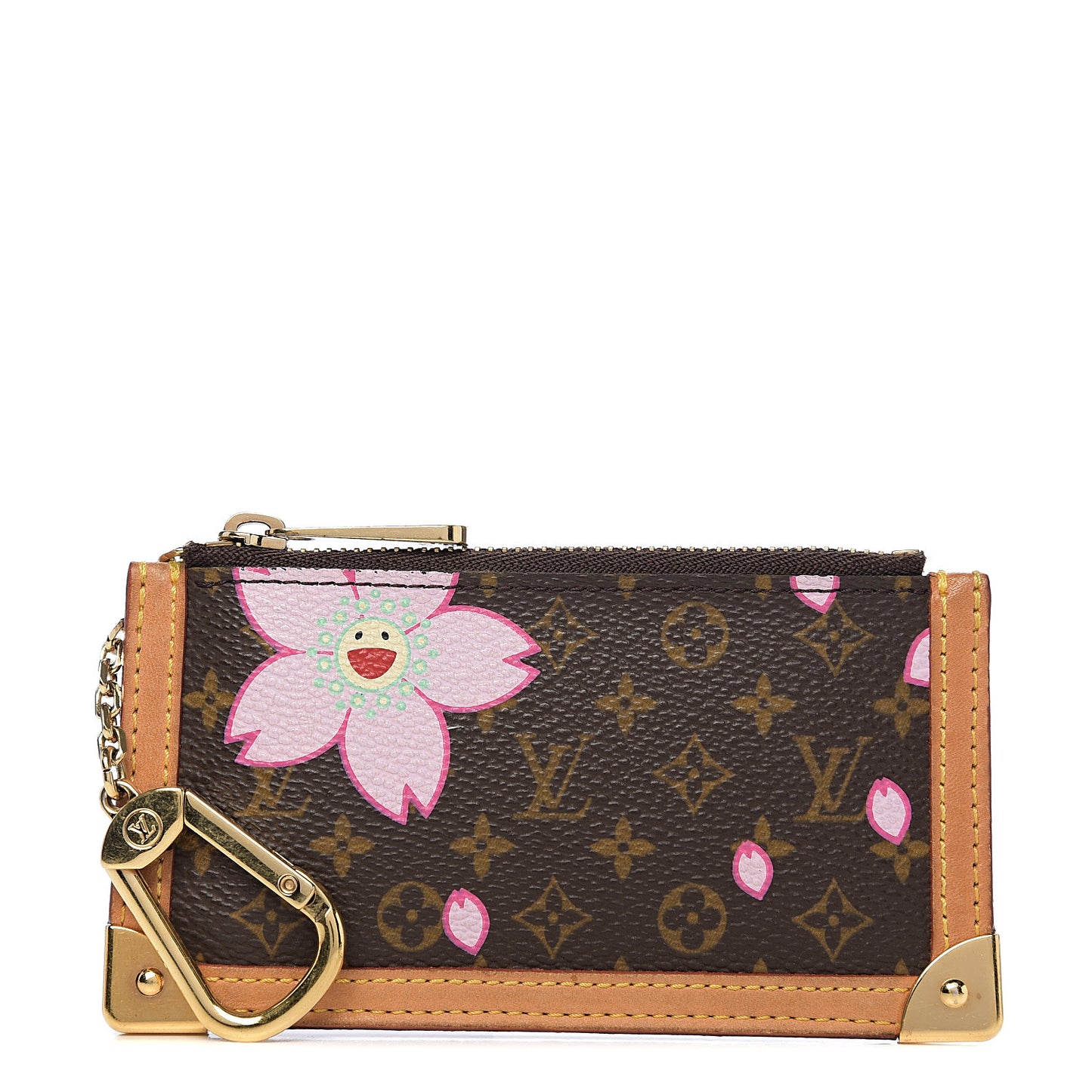 Monogram Cherry Blossom Key Pouch Brown