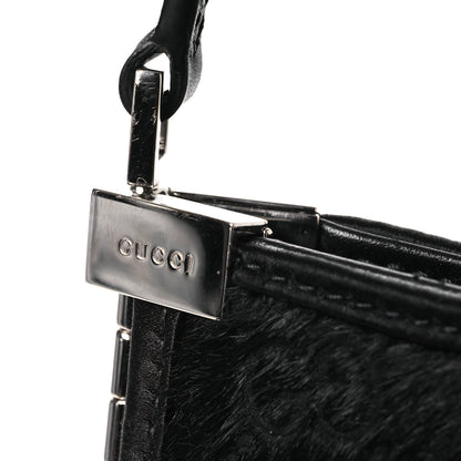 Gucci Calf Hair Horsebit Slim Shoulder Bag Black 12 of 12
