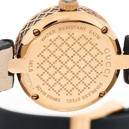 Gucci Stainless Steel Calfskin 27mm Diamantissima Quartz Watch Black 4 of 5