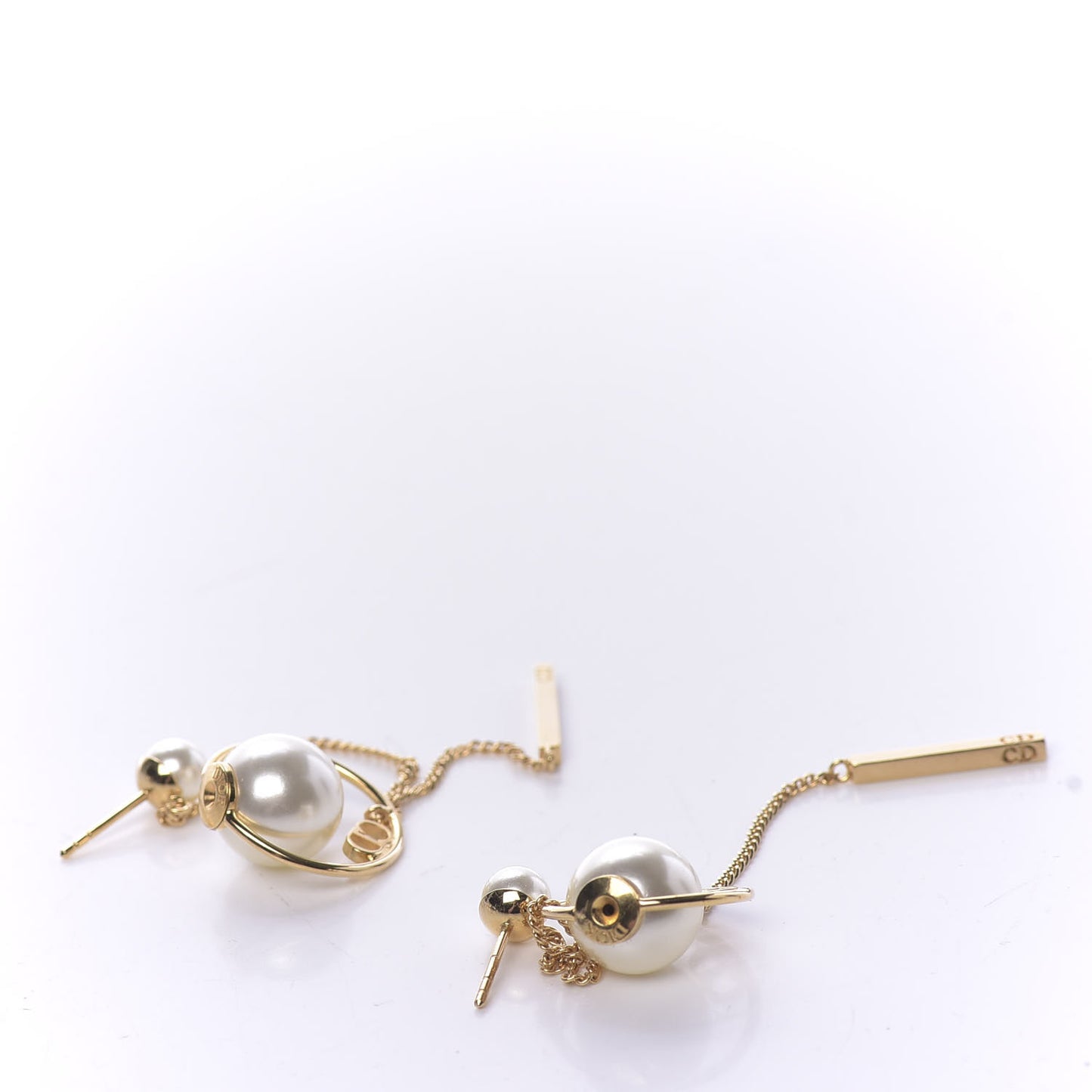 Pearl Tribales Dangle Chain Earrings Gold