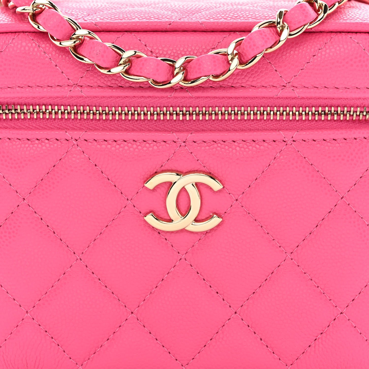 Chanel Caviar Quilted Small CC Vanity Case Rose 8 of 12