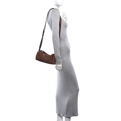 Prada Scamosciato Top Handle Shoulder Bag Cacao 2 of 9