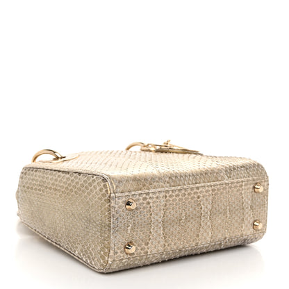 Christian Dior Metallic Snakeskin Mini Lady Dior Light Gold Multi 4 of 11