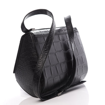 Givenchy Calfskin Crocodile Embossed Medium Pandora Box Crossbody Bag Black 2 of 9