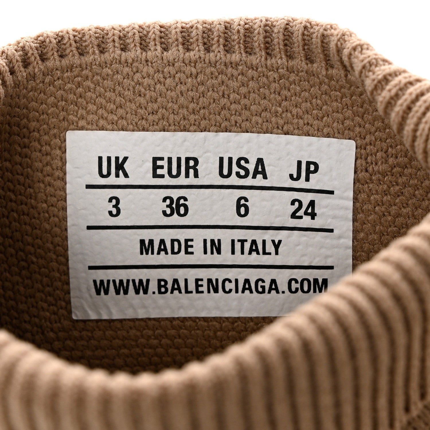 Balenciaga Neoprene Knit Womens Speed Sneakers 36 Beige 6 of 11