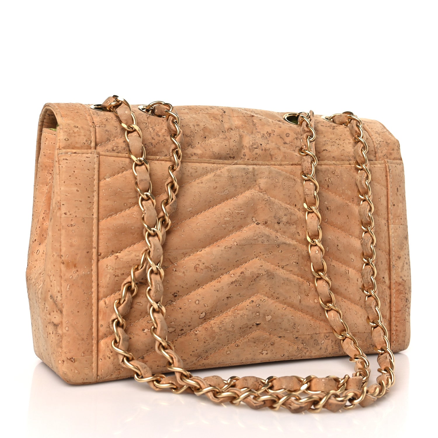 Chanel Cork Chevron Quilted Small Mademoiselle Flap Beige 3 of 9