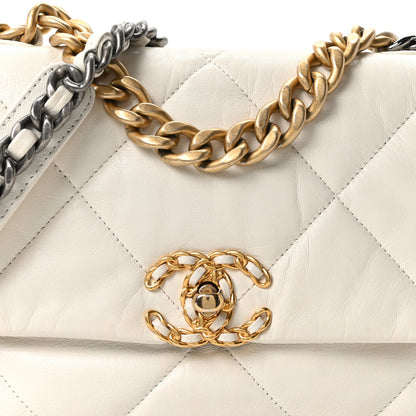 Chanel Goatskin Quilted Medium Chanel 19 Flap White 8 of 10