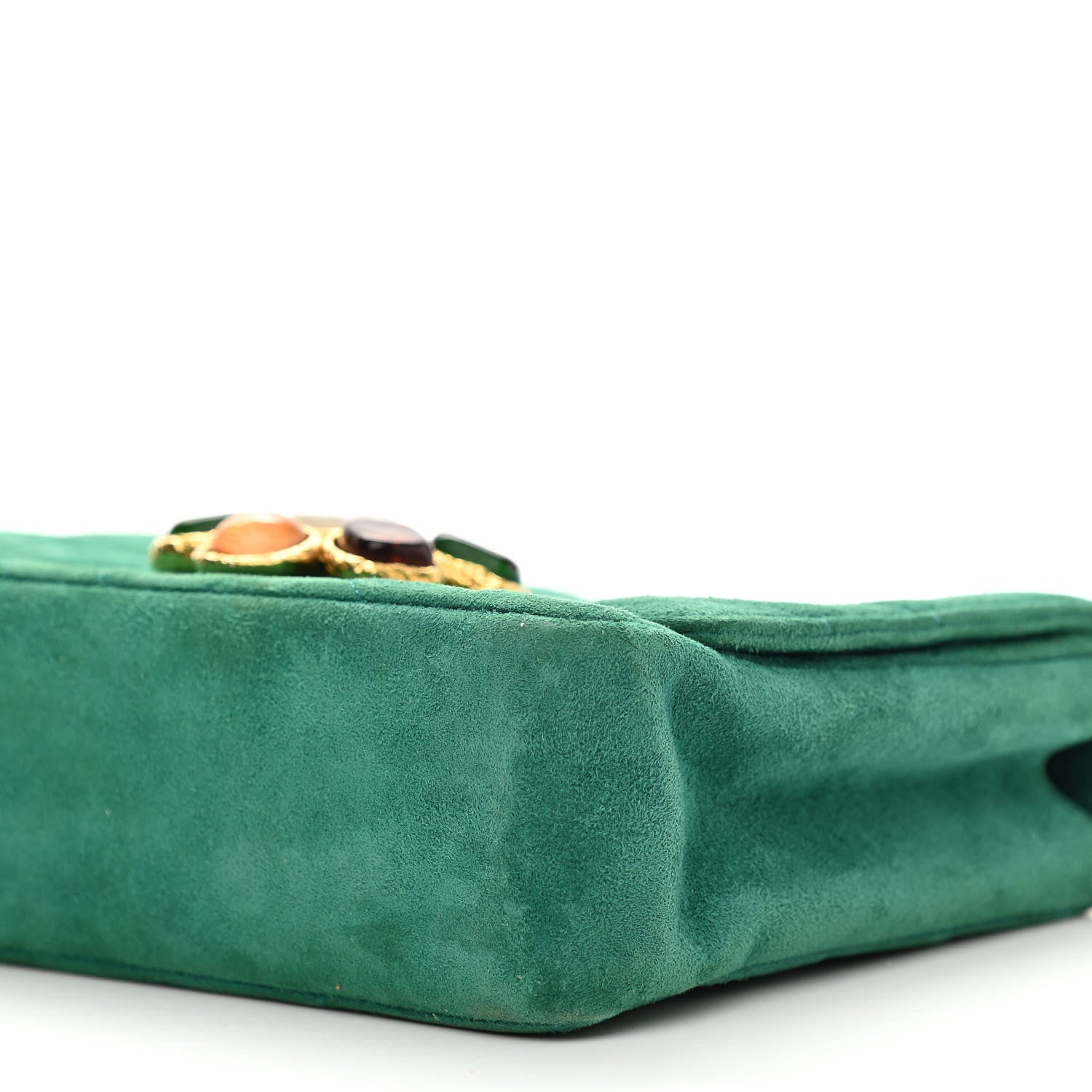 Chanel Suede Gripoix Quilted Flap Green 12 of 12