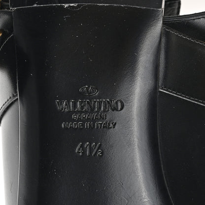 Valentino Garavani Calfskin Roman Stud Ankle Strap Flat Mules 41.5 Black 7 of 10