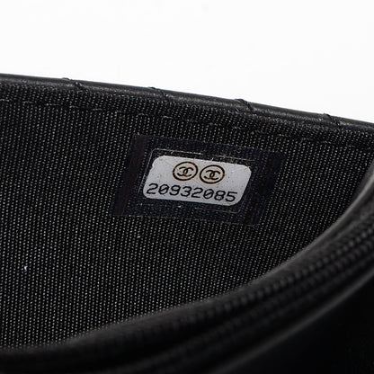 Chanel Metallic Calfskin Chevron Boy Wallet On Chain WOC Black 9 of 9