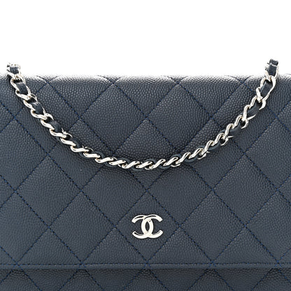 Chanel Caviar Quilted Wallet on Chain WOC Navy 8 of 11