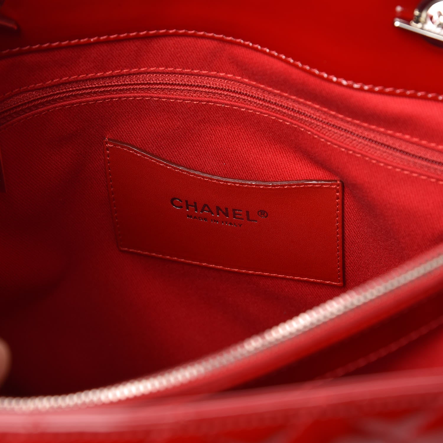 Chanel Patent Quilted Large Shopping Tote Red 8 of 10