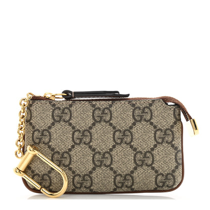 Gucci GG Supreme Monogram Key Case Beige Ebony Cuir 1 of 7