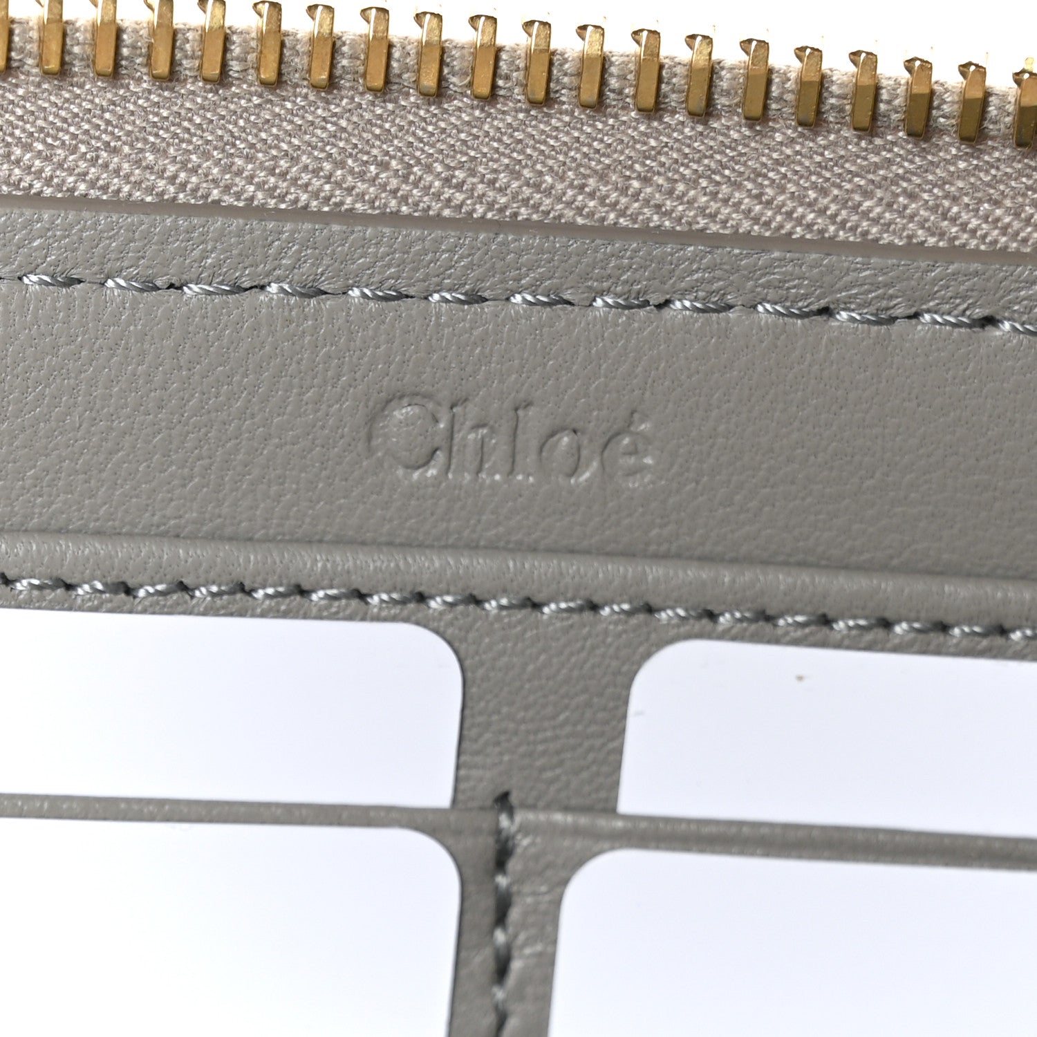 Chloe Calfskin Marcie Long Zip Around Wallet Cashmere Grey 7 of 7