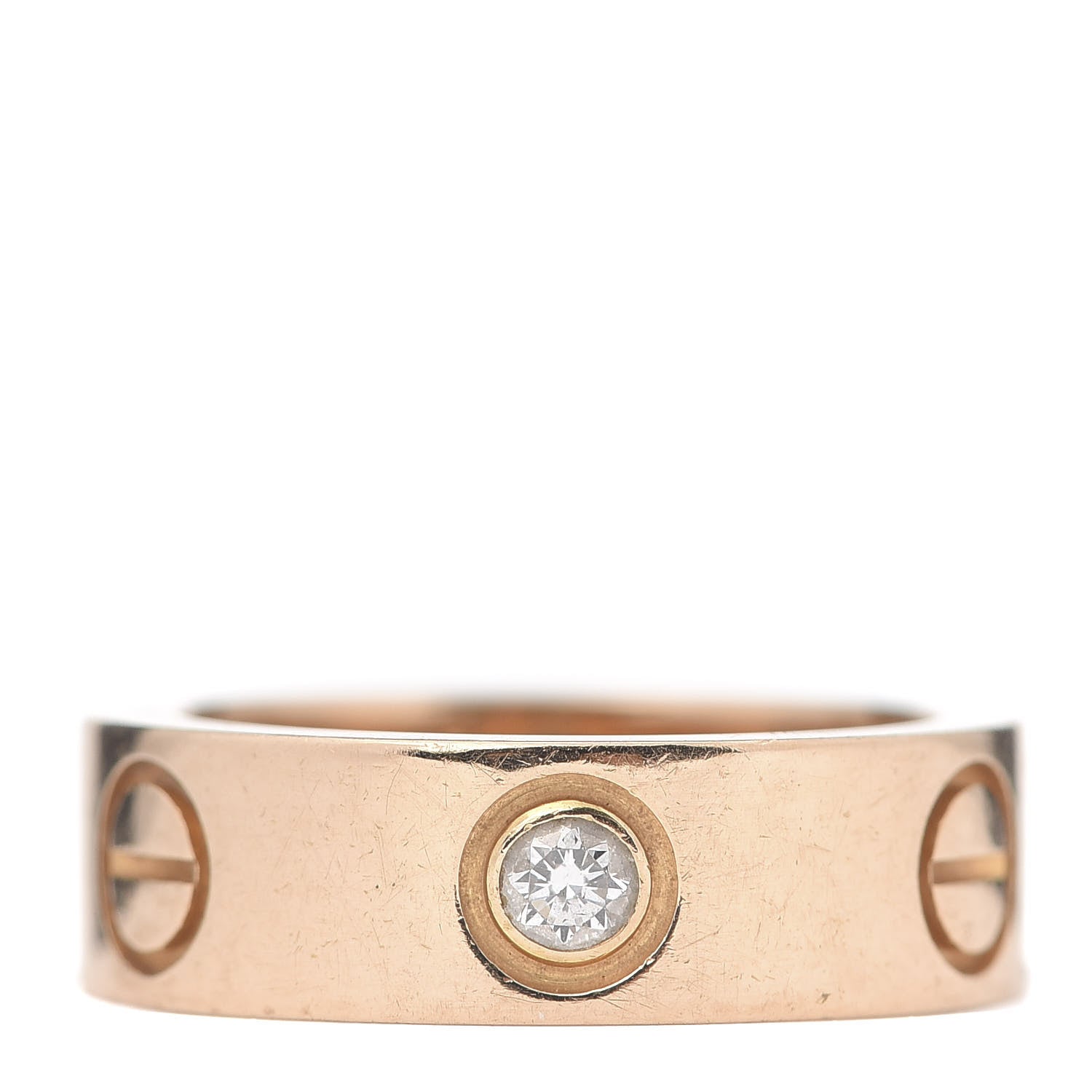 Cartier 18K Pink Gold 3 Diamond 5.5mm LOVE Ring 46 3.75 1 of 4